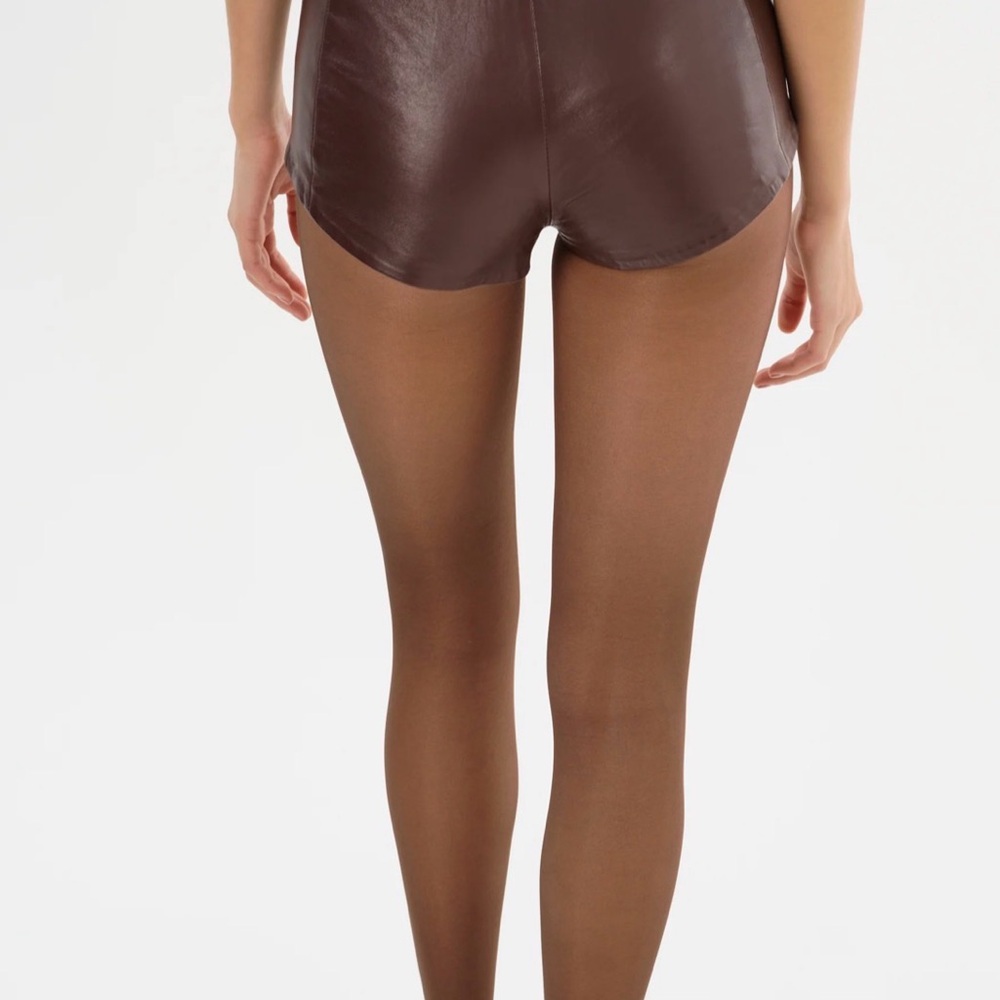 LAMARQUE x REVOLVE Annaise Hot Short in Brown leather size XS NWT $295 msrp - Picture 4 of 9